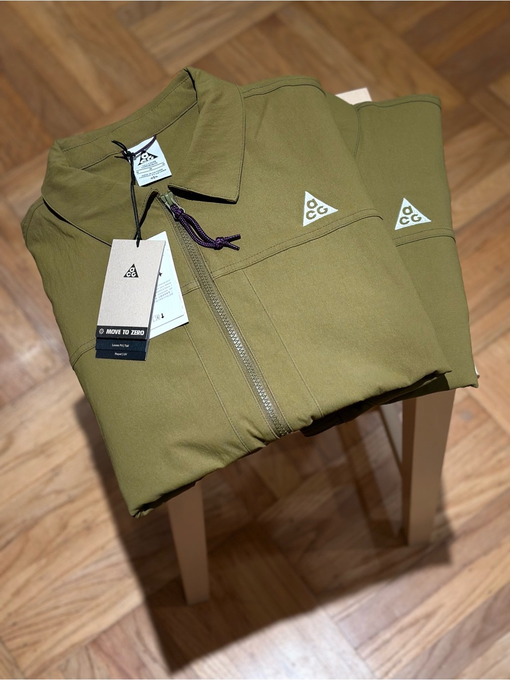 NWT Nike ACG Men's Olive Zip-Up Sweater Jacket Medium & Medium Tall